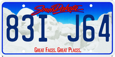 SD license plate 83IJ64