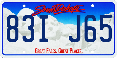 SD license plate 83IJ65