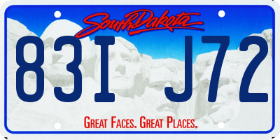 SD license plate 83IJ72