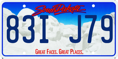 SD license plate 83IJ79