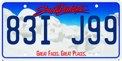 SD license plate 83IJ99