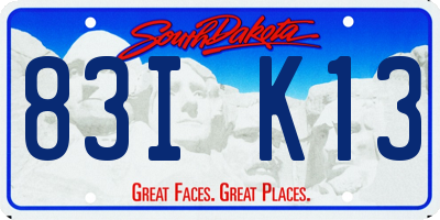 SD license plate 83IK13