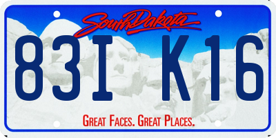 SD license plate 83IK16