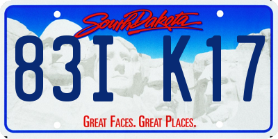 SD license plate 83IK17