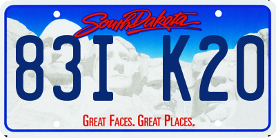 SD license plate 83IK20