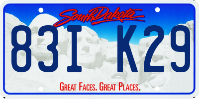 SD license plate 83IK29