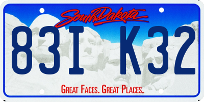 SD license plate 83IK32