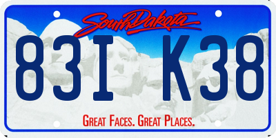 SD license plate 83IK38