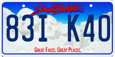 SD license plate 83IK40