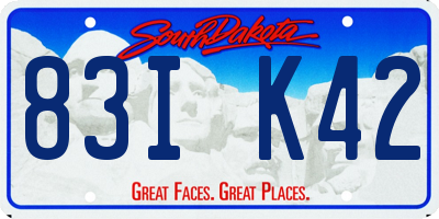 SD license plate 83IK42