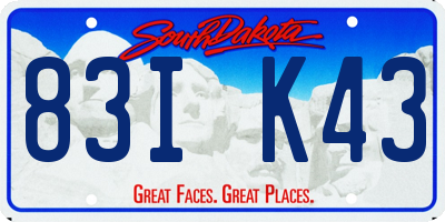SD license plate 83IK43