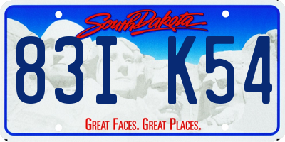 SD license plate 83IK54