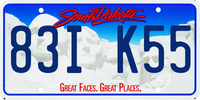 SD license plate 83IK55
