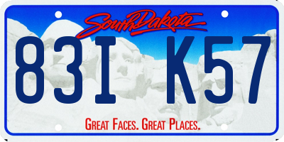 SD license plate 83IK57