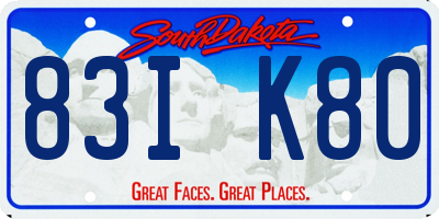 SD license plate 83IK80