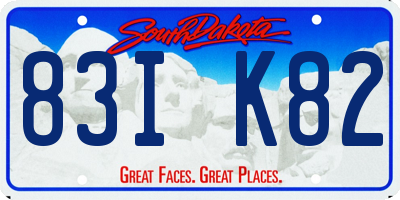SD license plate 83IK82