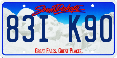 SD license plate 83IK90
