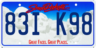 SD license plate 83IK98