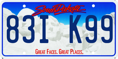 SD license plate 83IK99