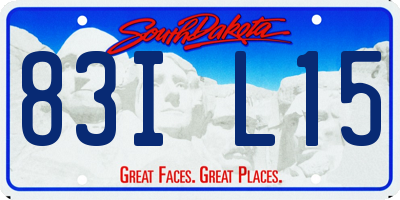 SD license plate 83IL15