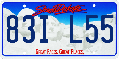 SD license plate 83IL55