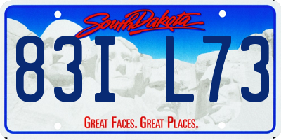 SD license plate 83IL73