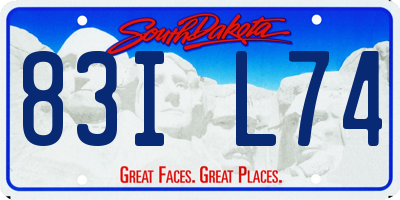 SD license plate 83IL74
