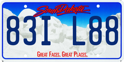 SD license plate 83IL88