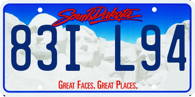 SD license plate 83IL94