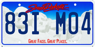 SD license plate 83IM04