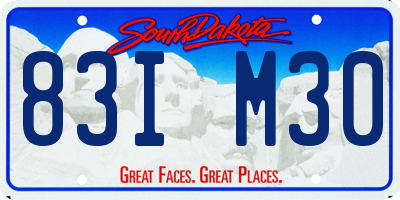 SD license plate 83IM30