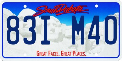 SD license plate 83IM40