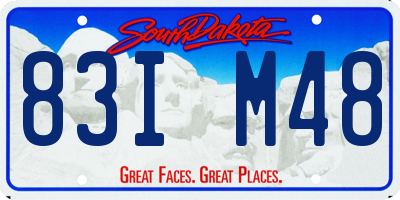 SD license plate 83IM48