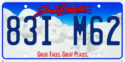 SD license plate 83IM62