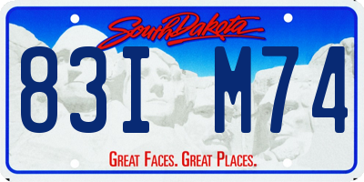 SD license plate 83IM74