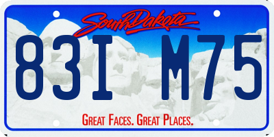 SD license plate 83IM75