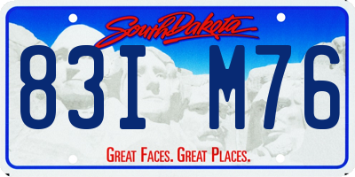 SD license plate 83IM76
