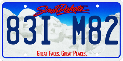 SD license plate 83IM82