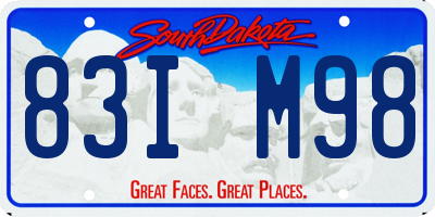 SD license plate 83IM98