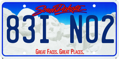 SD license plate 83IN02