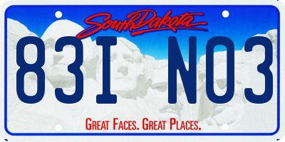 SD license plate 83IN03