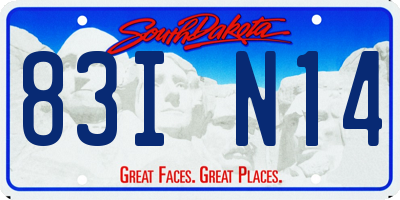 SD license plate 83IN14