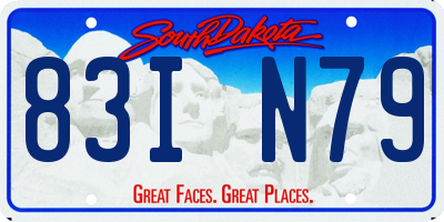 SD license plate 83IN79