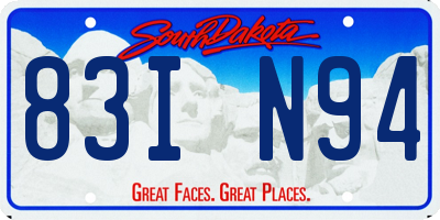 SD license plate 83IN94