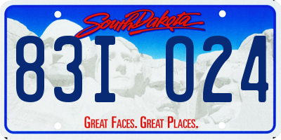 SD license plate 83IO24