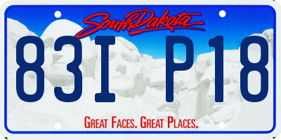 SD license plate 83IP18