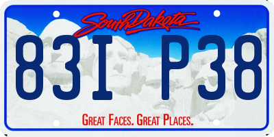 SD license plate 83IP38
