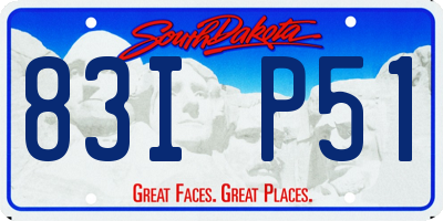 SD license plate 83IP51