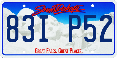 SD license plate 83IP52