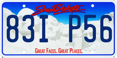 SD license plate 83IP56